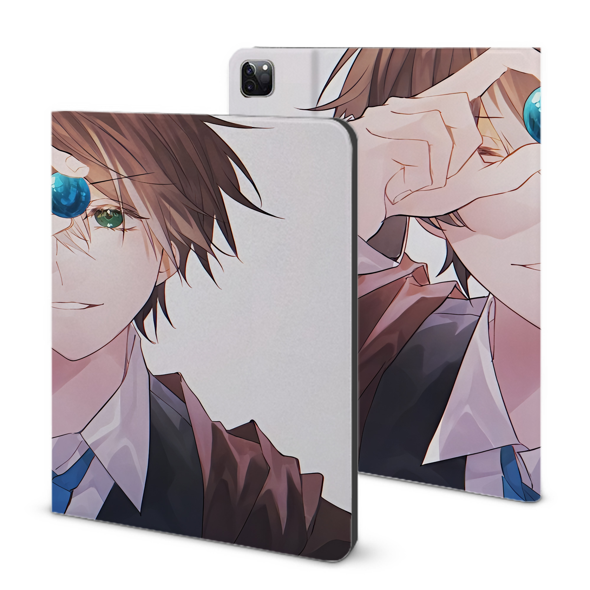 （画像用） 文豪ストレイドッグス Bungo Stray Dogs IPad ケース ブック型 PUレザー TPU 耐衝撃 軽量 薄型 ペン収納なし 全面保護 IPad 各モデル対応